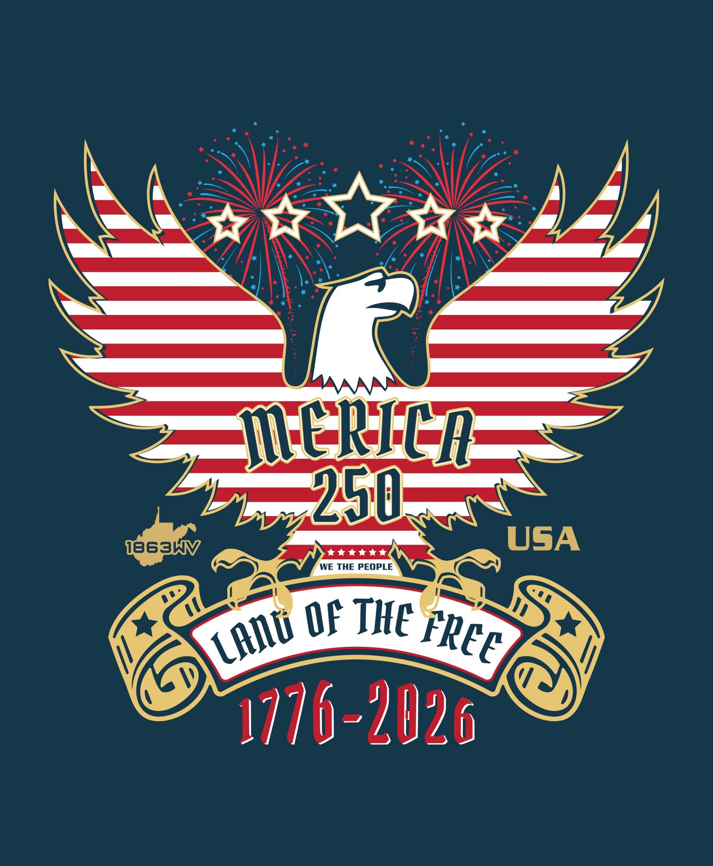 'MERICA 250 SHORT SLEEVE TEE SHIRT